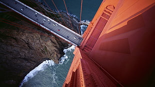 Golden Gate Bridge, California, Golden Gate Bridge, cliff HD wallpaper