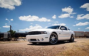 white Ford Mustang HD wallpaper