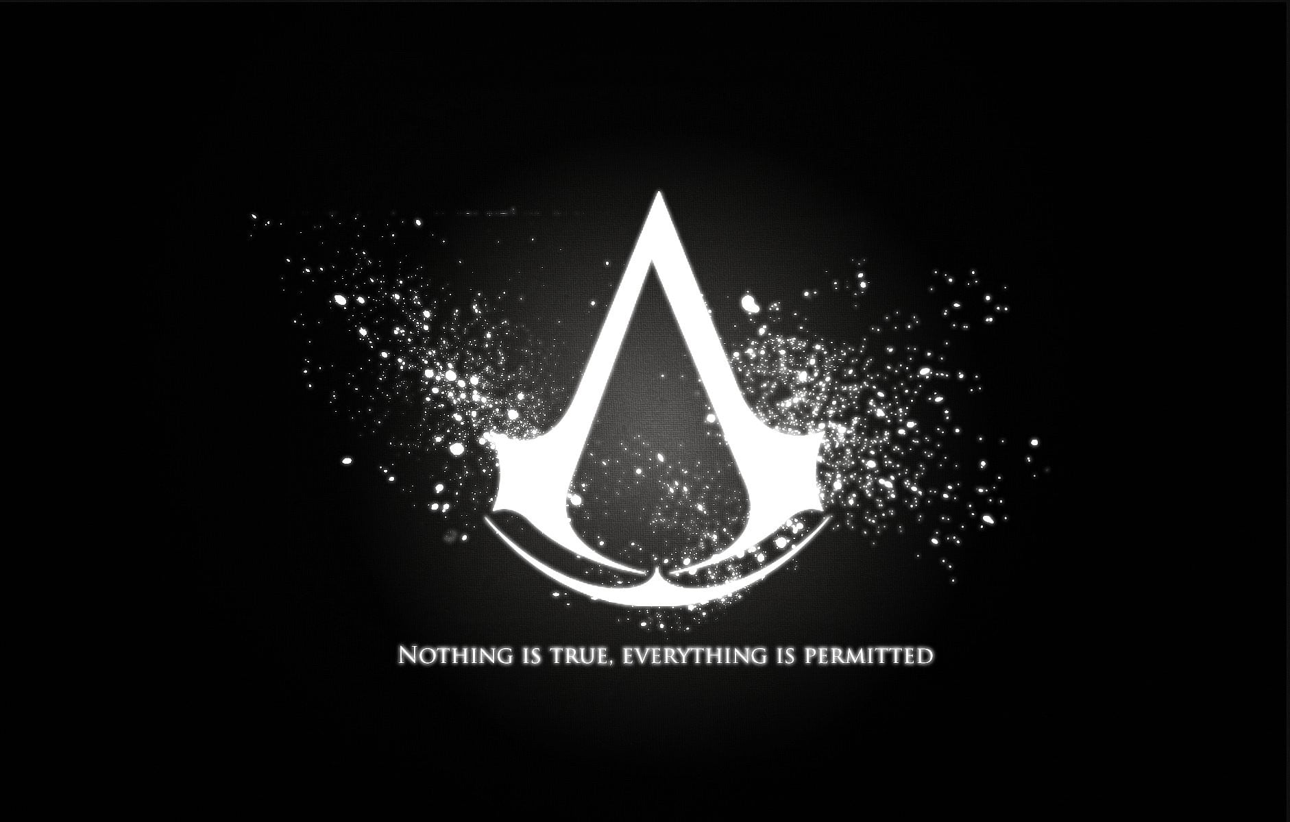 Assassin's Creed logo, Assassin's Creed, typography, monochrome, video games