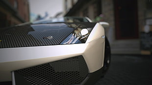 white and black sports car