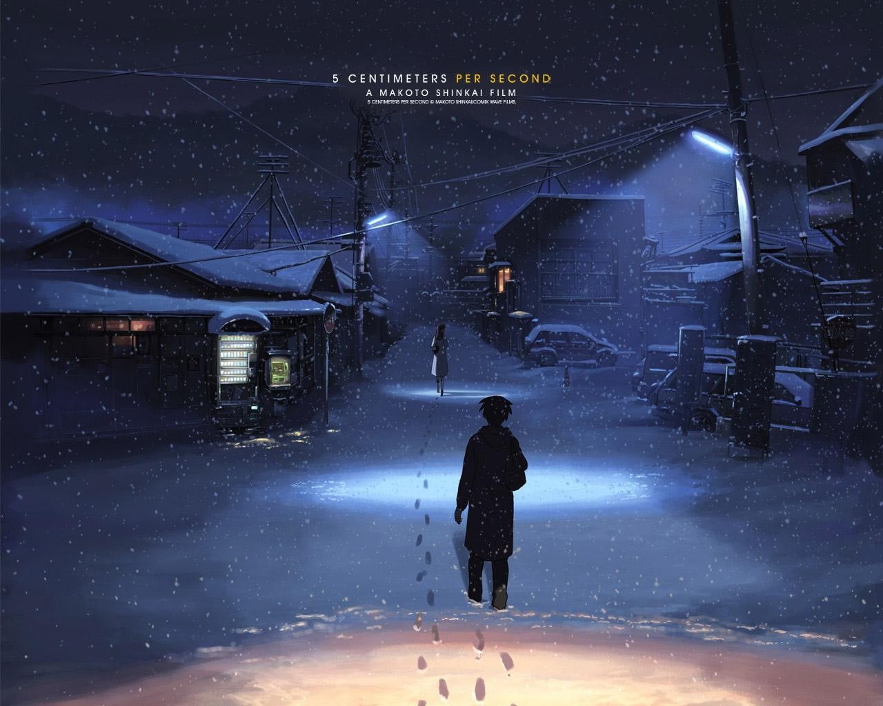 5 Centimeters Per Second wallpaper, Makoto Shinkai , 5 Centimeters Per Second, footprints, winter