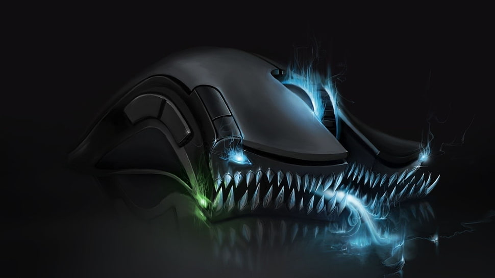 black LED gaming mouse, Razer, computer mice HD wallpaper