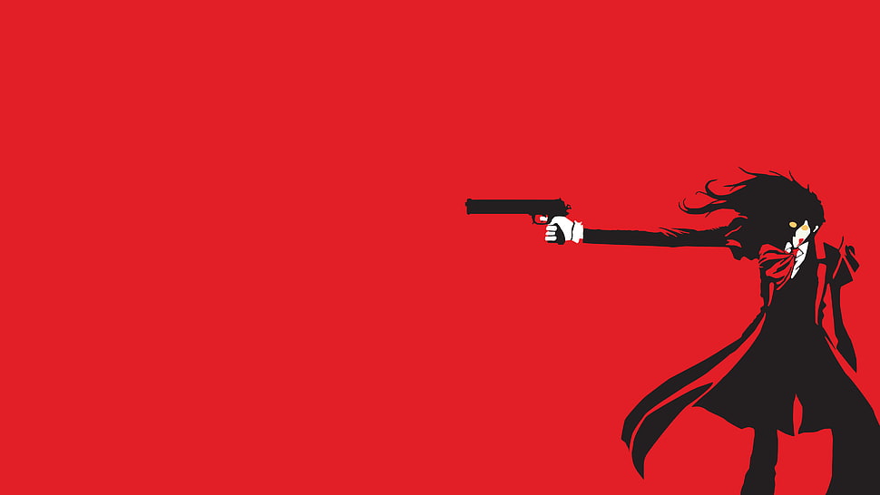 man holding gun anime illustration, Hellsing, Alucard HD wallpaper