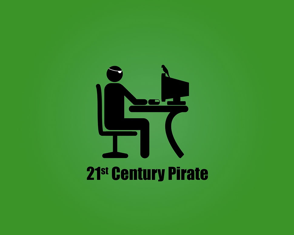 green background with text overlay, simple background, piracy, minimalism, computer HD wallpaper