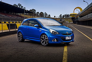 blue Opel Corsa HD wallpaper