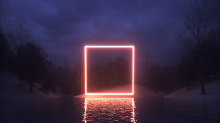 body of water during night time