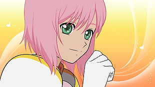 female pink-haired anime character HD wallpaper