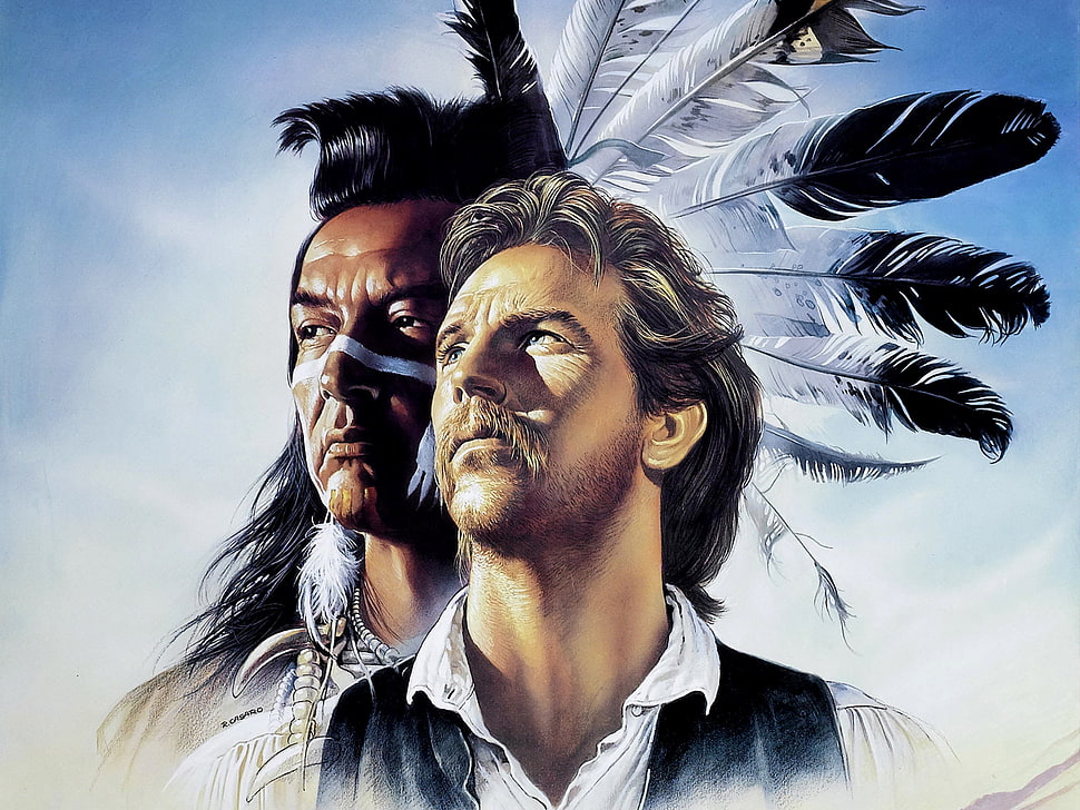 man and male Native American looks heavenwards HD wallpaper