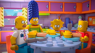 The Simpsons LEGO, The Simpsons, LEGO, Homer Simpson, Marge Simpson HD wallpaper