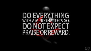 do everything with a mind that lets go. text overlay, quote, knowledge, black, red HD wallpaper