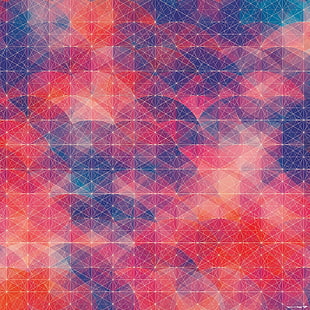 red and blue abstract painting, Simon C. Page, abstract, pattern, geometry