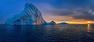 white iceberg, nature, iceberg, sky, sea