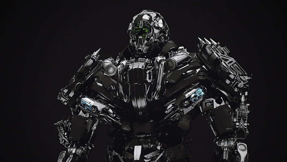 black and gray robot illustration, robot, science fiction, Lockdown, Transformers HD wallpaper