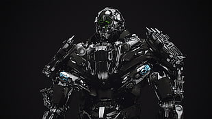 black and gray robot illustration, robot, science fiction, Lockdown, Transformers