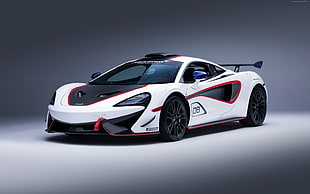 white and black McLaren sports coupe HD wallpaper