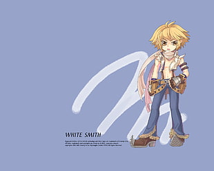 yellow haired man anime character illustration HD wallpaper
