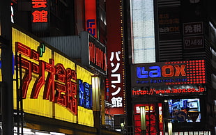 Kanji text lighted signage during night time