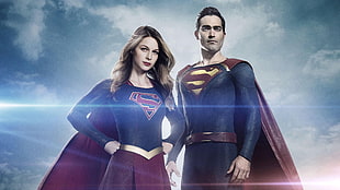 Superwoman and Superman character HD wallpaper