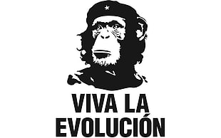 Viva La Evolucion monkey tencil illustration