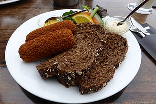 wheat breads on plate