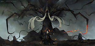video game screenshot, horror, Diablo III, Malthael