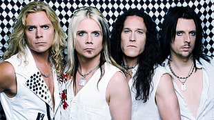 5 member of group band wearing white sleeveless tops