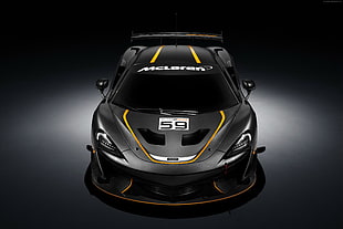 black and yellow Mclaren 59 sport car illustration