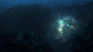 digital artwork of village, BioShock