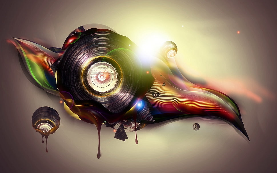 red and black abstract painting HD wallpaper