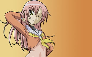 pink haired woman anime fan art