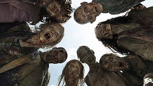 shallow focus photography of group of zombies HD wallpaper