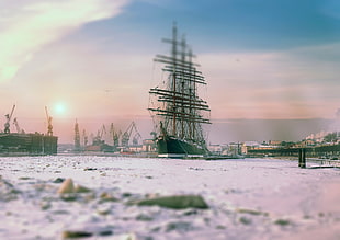sail boat, St. Petersburg, city, ship, winter HD wallpaper