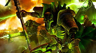 skeleton knight illustration, WH40K, digital art, Necrons, Warhammer 40,000 HD wallpaper