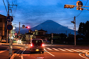 grey vehicle on road during nighttime, Japan, cityscape