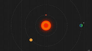 solar system illustration, Solar System, sun rays, lights, Sun