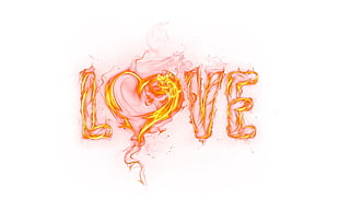 Love fire illustration HD wallpaper
