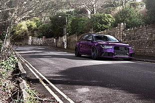 purple Audio coupe, Audi, RS6, purple, ADV.1 HD wallpaper