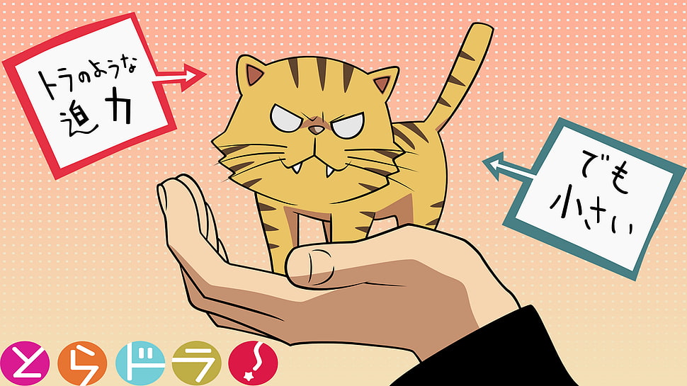 brown cat illustration, anime, Toradora! HD wallpaper