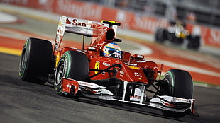 red F1 car, Formula 1, Scuderia Ferrari, Fernando Alonso HD wallpaper
