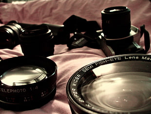 black semi fish-eye lens, camera, lens, depth of field, fisheye lens