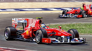 red and black RC car, Fernando Alonso, Ferrari, Formula 1 HD wallpaper