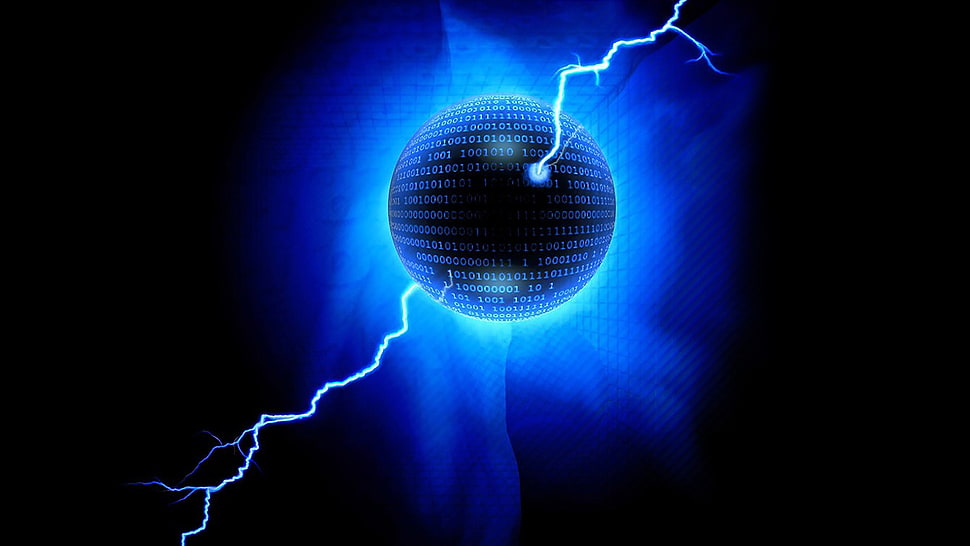 blue and white LED light, binary, artwork, digital art HD wallpaper
