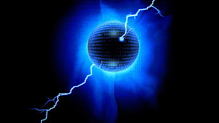 blue and white LED light, binary, artwork, digital art