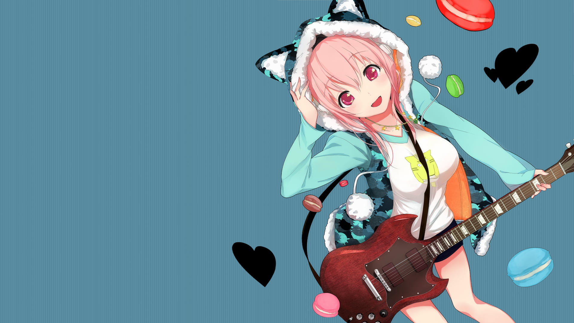 Girl holding electric guitar anime character HD wallpaper | Wallpaper Flare