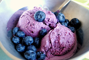 purple and black berries ice cream
