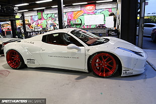white coupe, LB Performance, 458 italia, Ferrari, Ferrari 458 Italia HD wallpaper