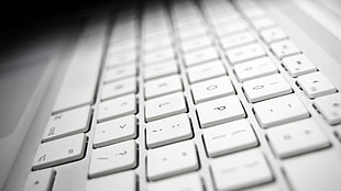 white laptop keyboard, technology, keyboards, white HD wallpaper