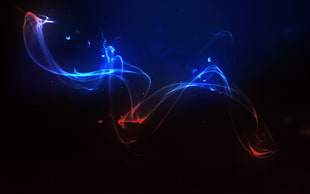 blue and red abstract digital wallpaper
