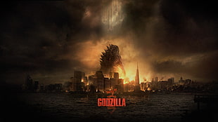 Godzilla digital wallpaper, Godzilla, movies, digital art, movie poster