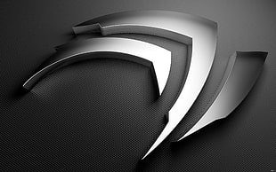 chrome-colored emblem, Nvidia, logo